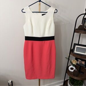 Black Label White and Pink Midi Dress